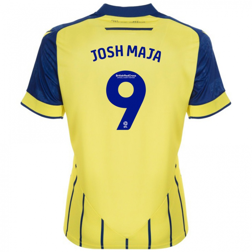 Kinder Josh Maja #9 Gelb Blau Auswärtstrikot Trikot 2024/25 T-Shirt Österreich