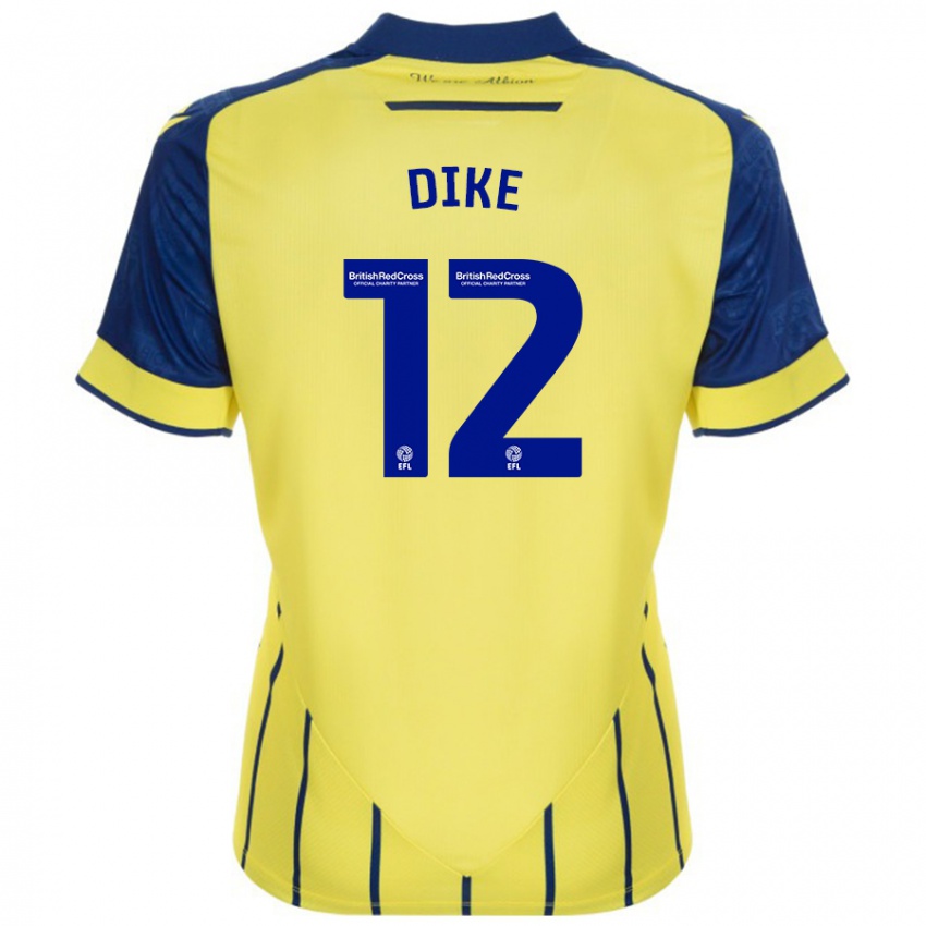 Kinder Daryl Dike #12 Gelb Blau Auswärtstrikot Trikot 2024/25 T-Shirt Österreich