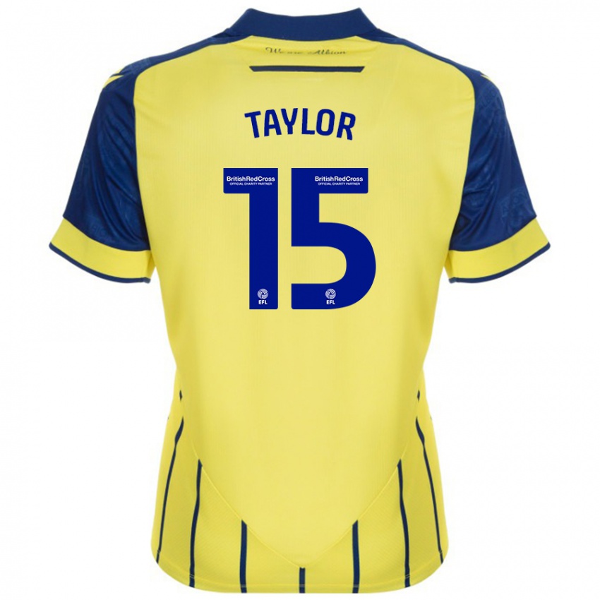 Kinder Caleb Taylor #15 Gelb Blau Auswärtstrikot Trikot 2024/25 T-Shirt Österreich