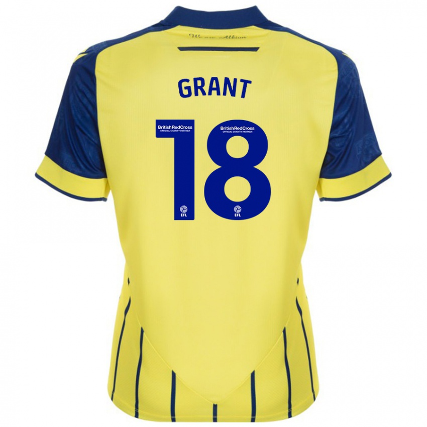 Kinder Karlan Grant #18 Gelb Blau Auswärtstrikot Trikot 2024/25 T-Shirt Österreich