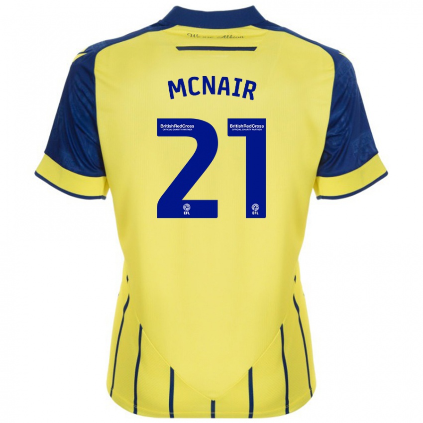 Kinder Paddy Mcnair #21 Gelb Blau Auswärtstrikot Trikot 2024/25 T-Shirt Österreich