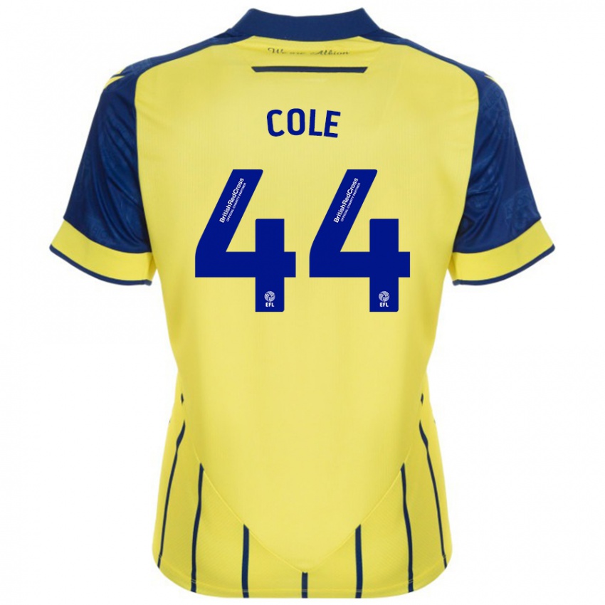 Kinder Devante Cole #44 Gelb Blau Auswärtstrikot Trikot 2024/25 T-Shirt Österreich