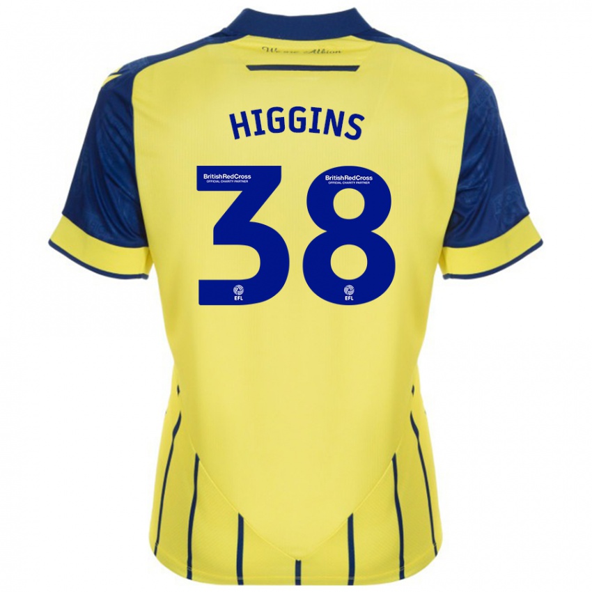 Kinder Akeel Higgins #38 Gelb Blau Auswärtstrikot Trikot 2024/25 T-Shirt Österreich