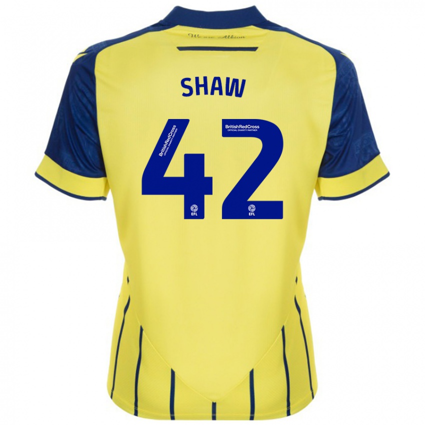 Kinder Josh Shaw #42 Gelb Blau Auswärtstrikot Trikot 2024/25 T-Shirt Österreich