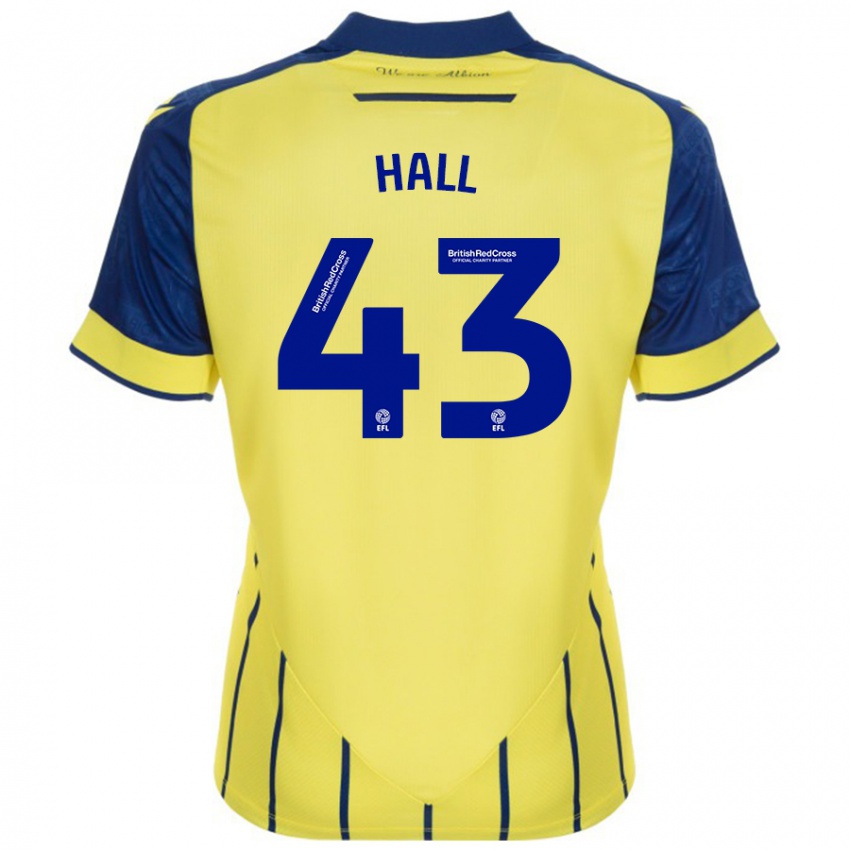 Kinder Reece Hall #43 Gelb Blau Auswärtstrikot Trikot 2024/25 T-Shirt Österreich