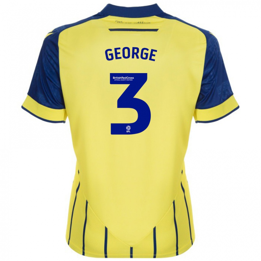 Kinder Hannah George #3 Gelb Blau Auswärtstrikot Trikot 2024/25 T-Shirt Österreich