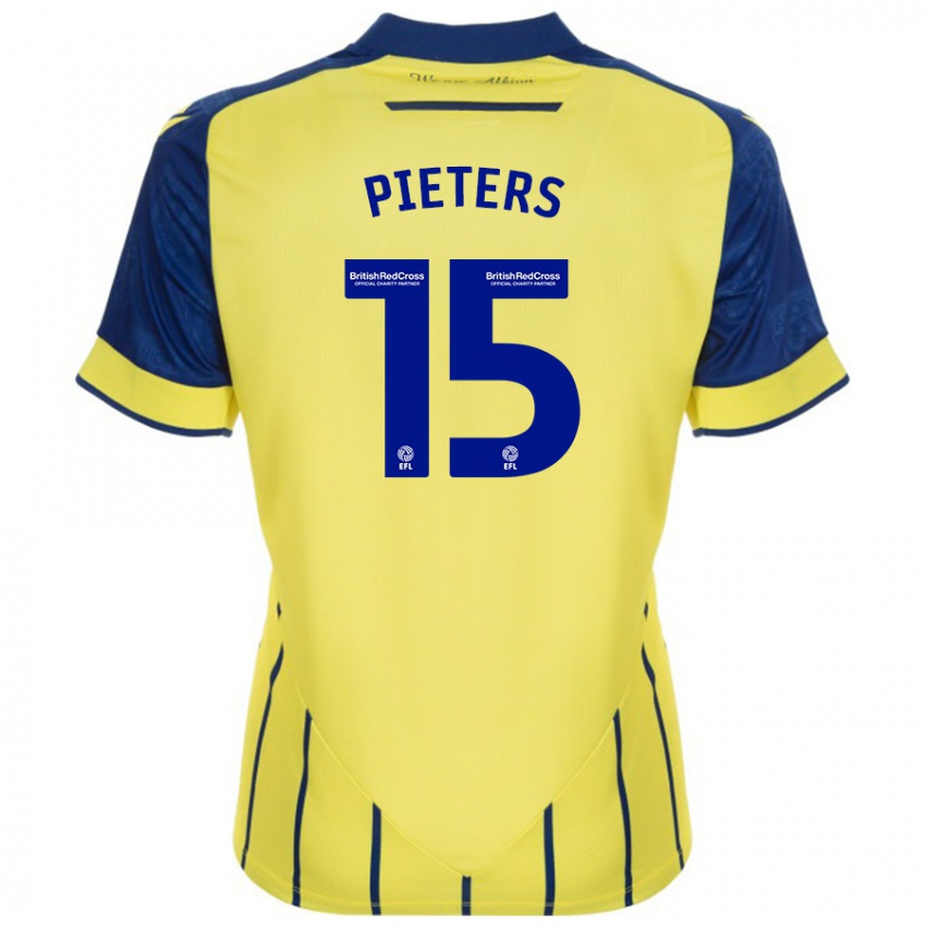 Kinder Erik Pieters #15 Gelb Blau Auswärtstrikot Trikot 2024/25 T-Shirt Österreich