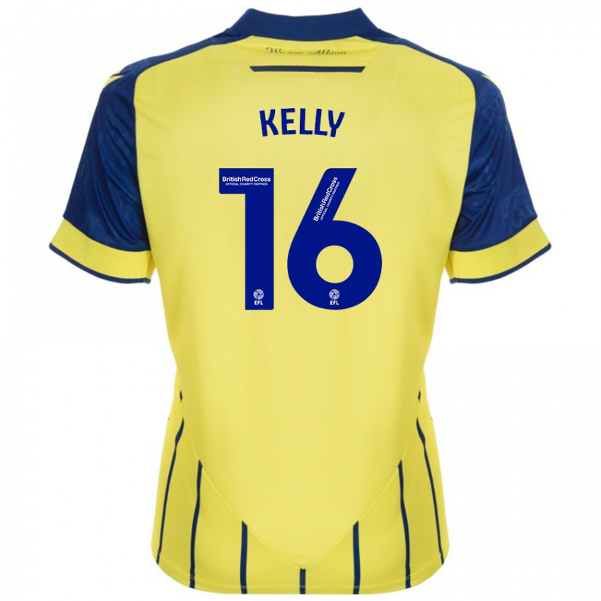 Kinder Martin Kelly #16 Gelb Blau Auswärtstrikot Trikot 2024/25 T-Shirt Österreich