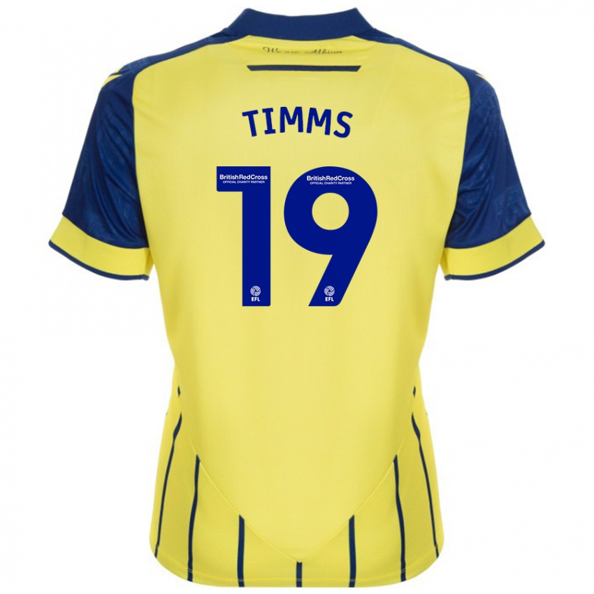 Kinder Maria Timms #19 Gelb Blau Auswärtstrikot Trikot 2024/25 T-Shirt Österreich