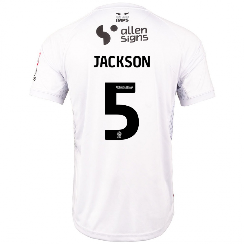 Kinder Adam Jackson #5 Rot Weiß Auswärtstrikot Trikot 2024/25 T-Shirt Österreich