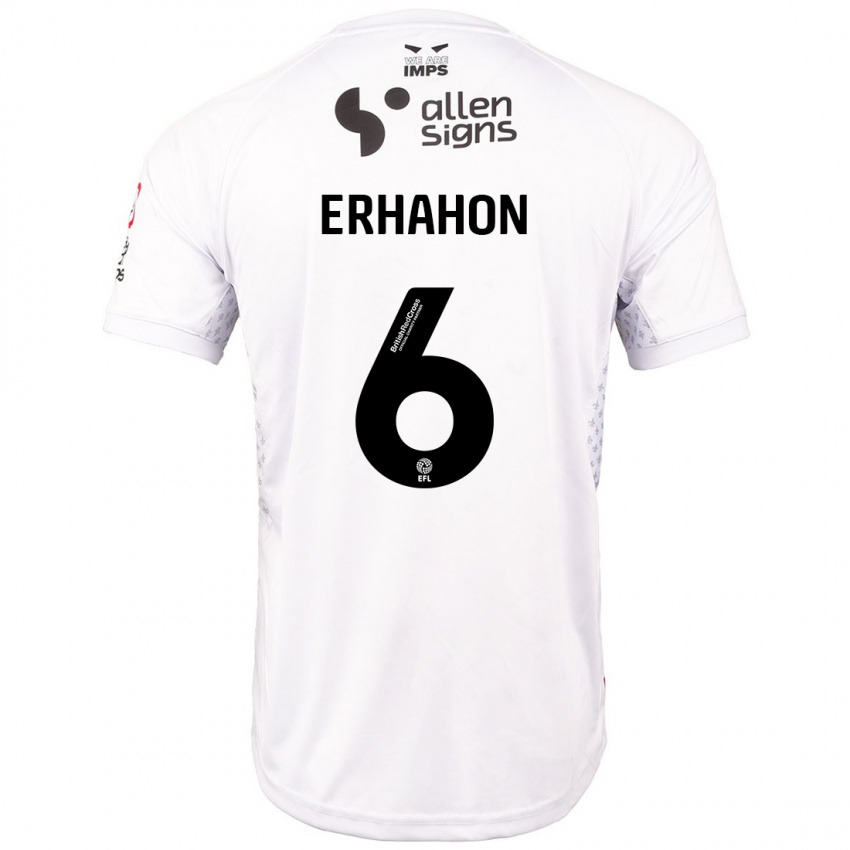 Kinder Ethan Erhahon #6 Rot Weiß Auswärtstrikot Trikot 2024/25 T-Shirt Österreich