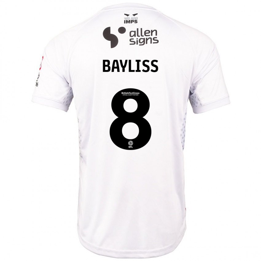 Kinder Tom Bayliss #8 Rot Weiß Auswärtstrikot Trikot 2024/25 T-Shirt Österreich