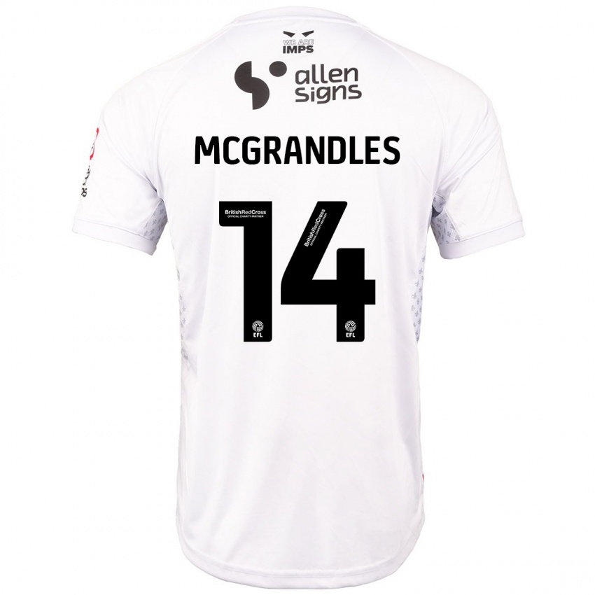 Kinder Conor Mcgrandles #14 Rot Weiß Auswärtstrikot Trikot 2024/25 T-Shirt Österreich