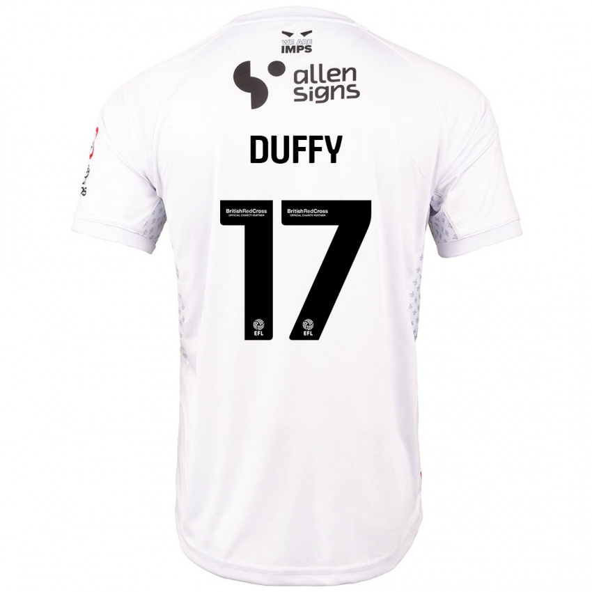 Kinder Dylan Duffy #17 Rot Weiß Auswärtstrikot Trikot 2024/25 T-Shirt Österreich