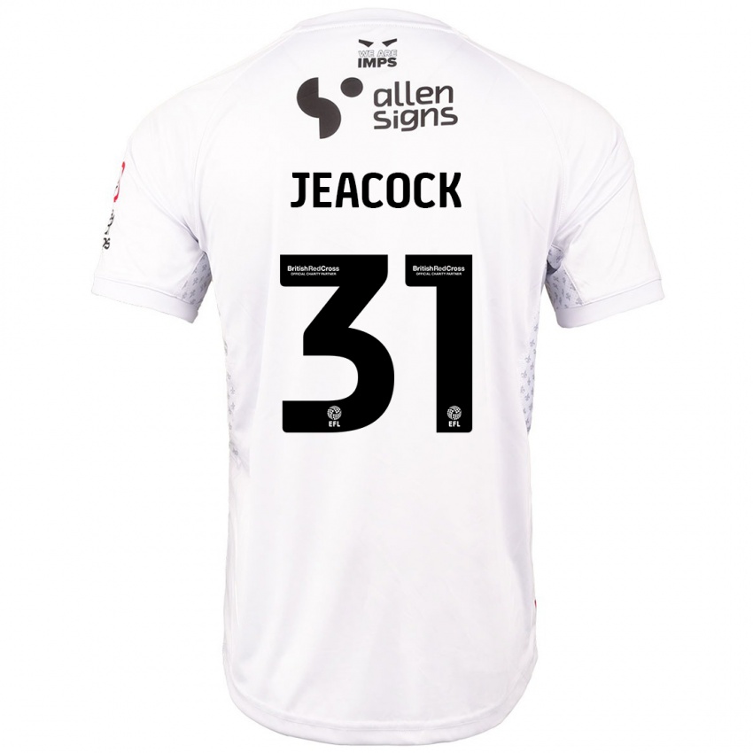 Kinder Zach Jeacock #31 Rot Weiß Auswärtstrikot Trikot 2024/25 T-Shirt Österreich