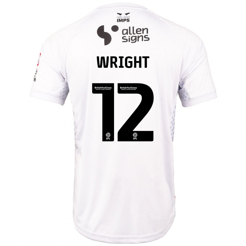 Kinder Jordan Wright #12 Rot Weiß Auswärtstrikot Trikot 2024/25 T-Shirt Österreich