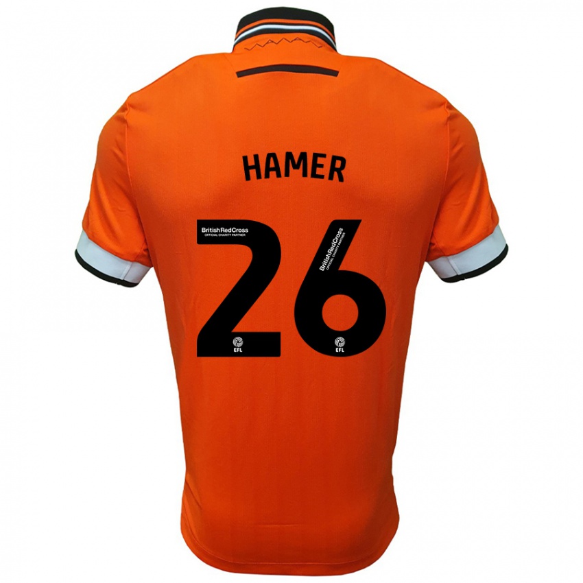 Kinder Ben Hamer #26 Orange Weiß Auswärtstrikot Trikot 2024/25 T-Shirt Österreich