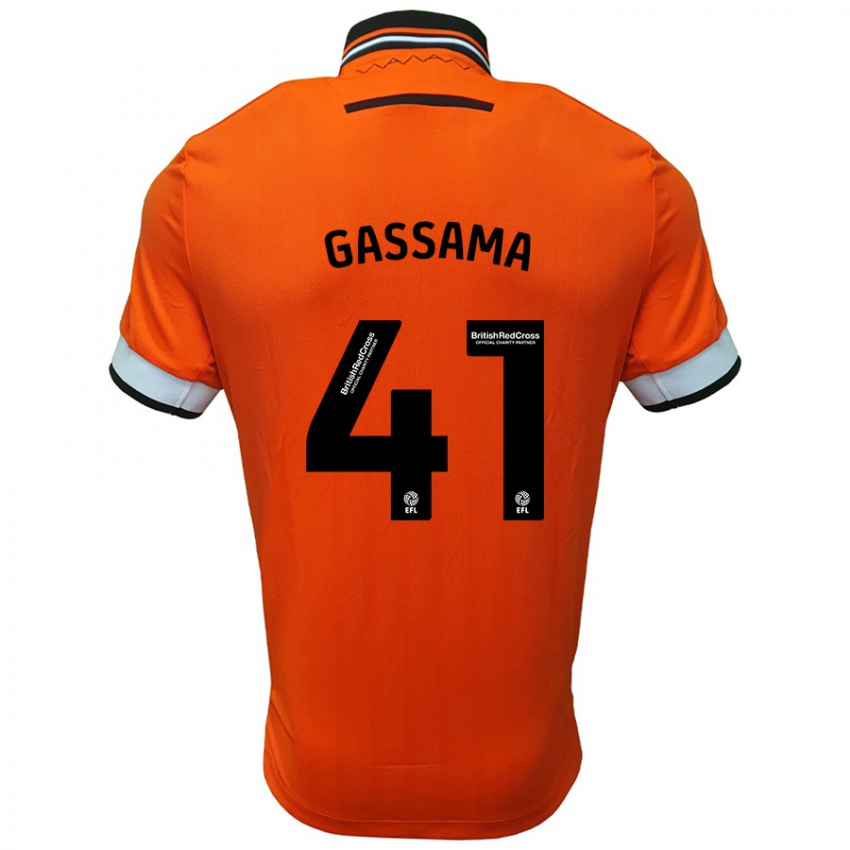 Kinder Djeidi Gassama #41 Orange Weiß Auswärtstrikot Trikot 2024/25 T-Shirt Österreich