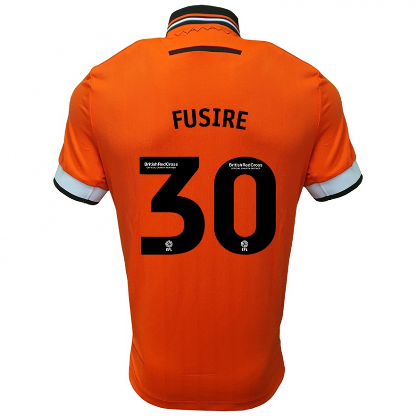 Kinder Sean Fusire #30 Orange Weiß Auswärtstrikot Trikot 2024/25 T-Shirt Österreich