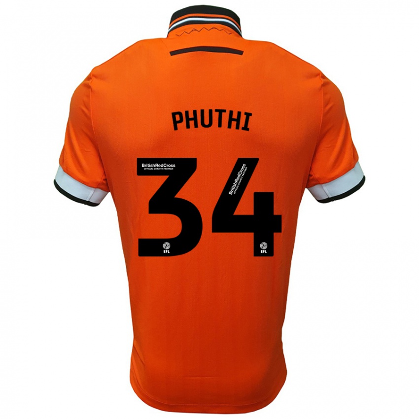 Kinder Joey Phuthi #34 Orange Weiß Auswärtstrikot Trikot 2024/25 T-Shirt Österreich