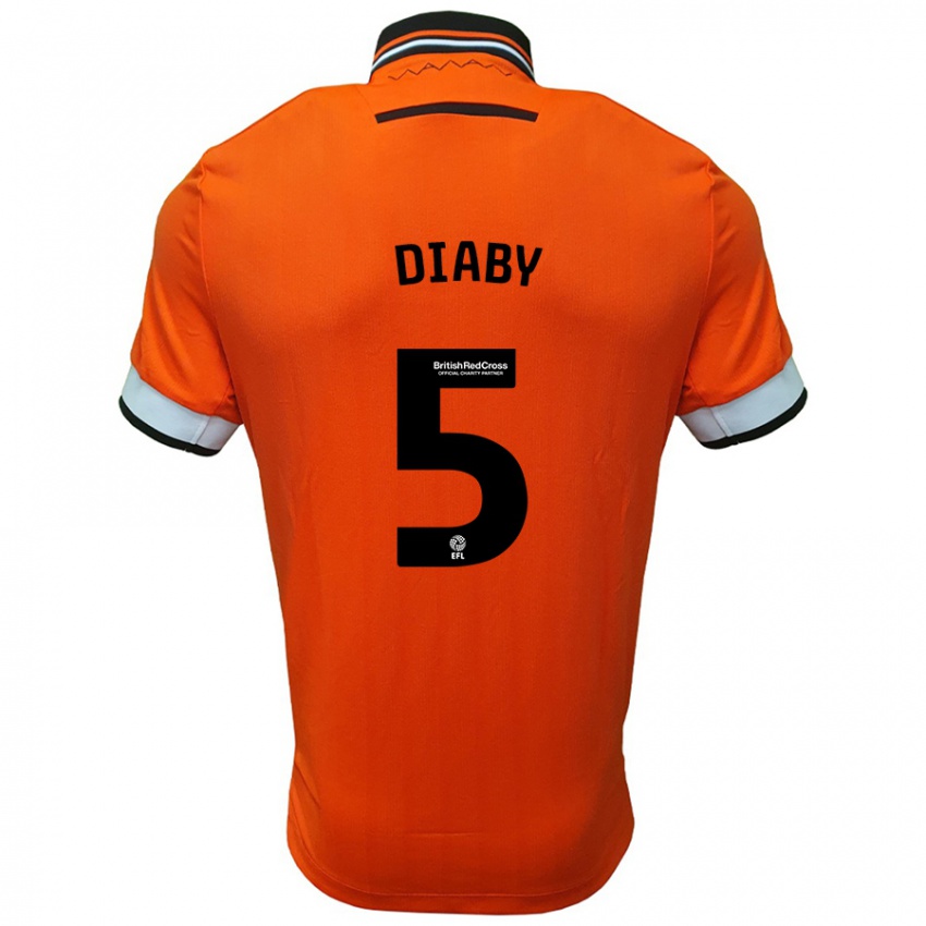 Kinder Bambo Diaby #5 Orange Weiß Auswärtstrikot Trikot 2024/25 T-Shirt Österreich