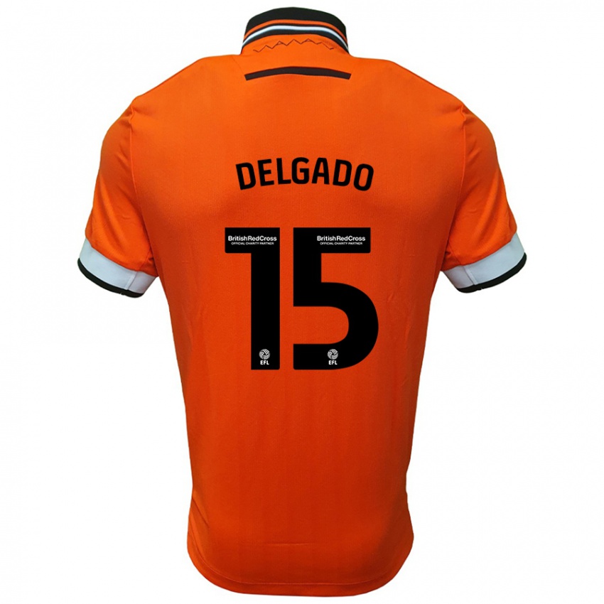 Kinder Juan Delgado #15 Orange Weiß Auswärtstrikot Trikot 2024/25 T-Shirt Österreich