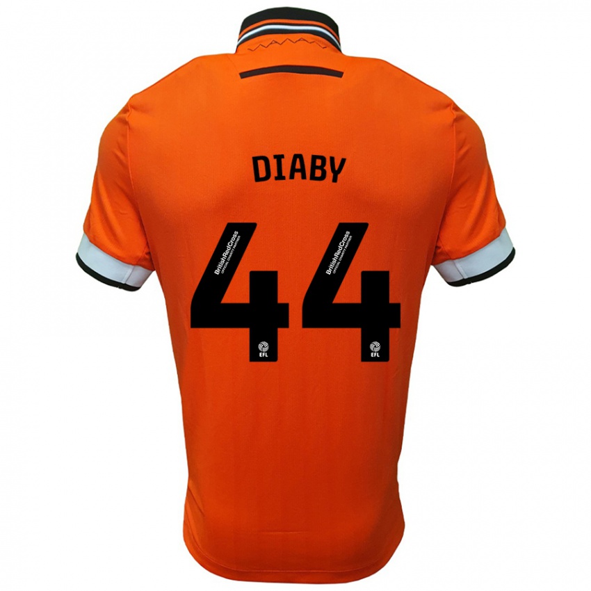 Kinder Momo Diaby #44 Orange Weiß Auswärtstrikot Trikot 2024/25 T-Shirt Österreich