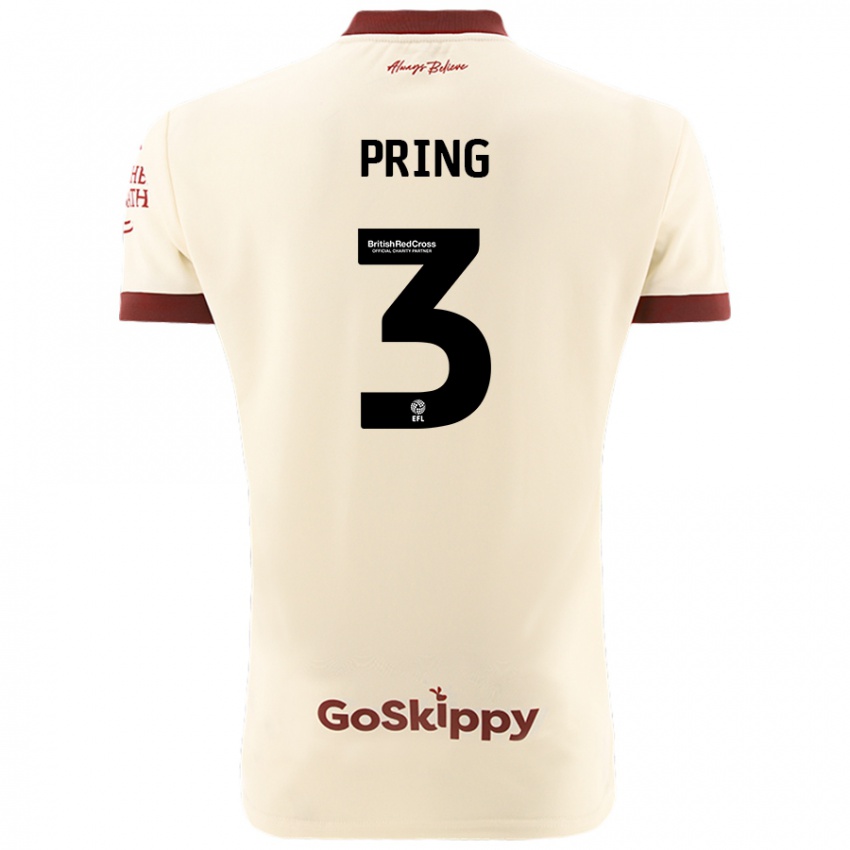 Kinder Cameron Pring #3 Cremeweiß Auswärtstrikot Trikot 2024/25 T-Shirt Österreich