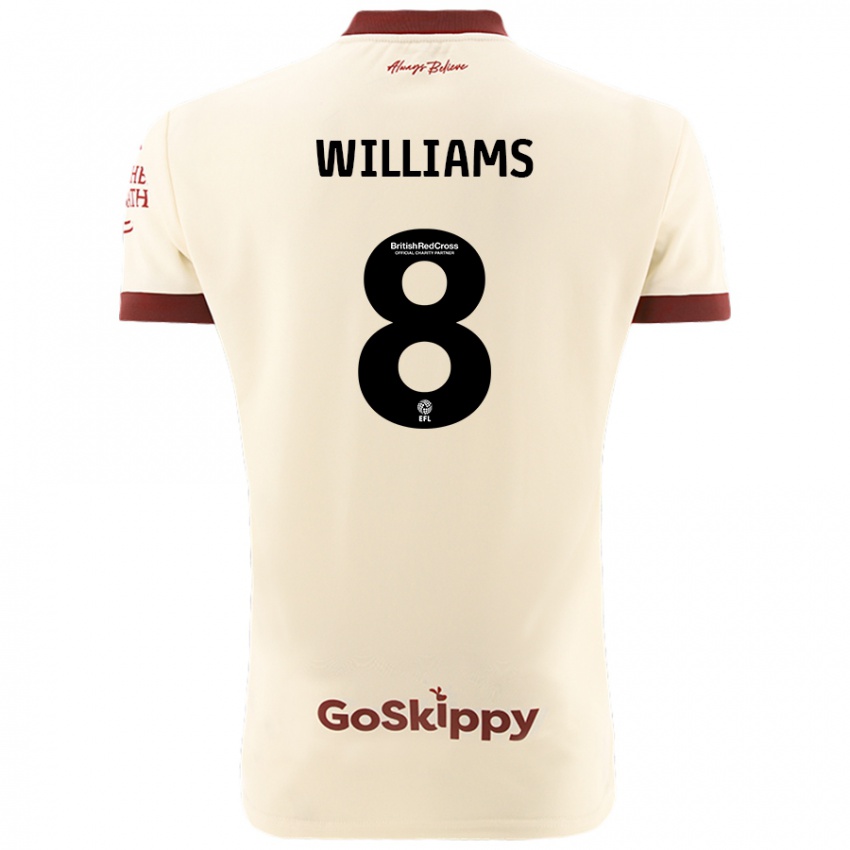 Kinder Joe Williams #8 Cremeweiß Auswärtstrikot Trikot 2024/25 T-Shirt Österreich