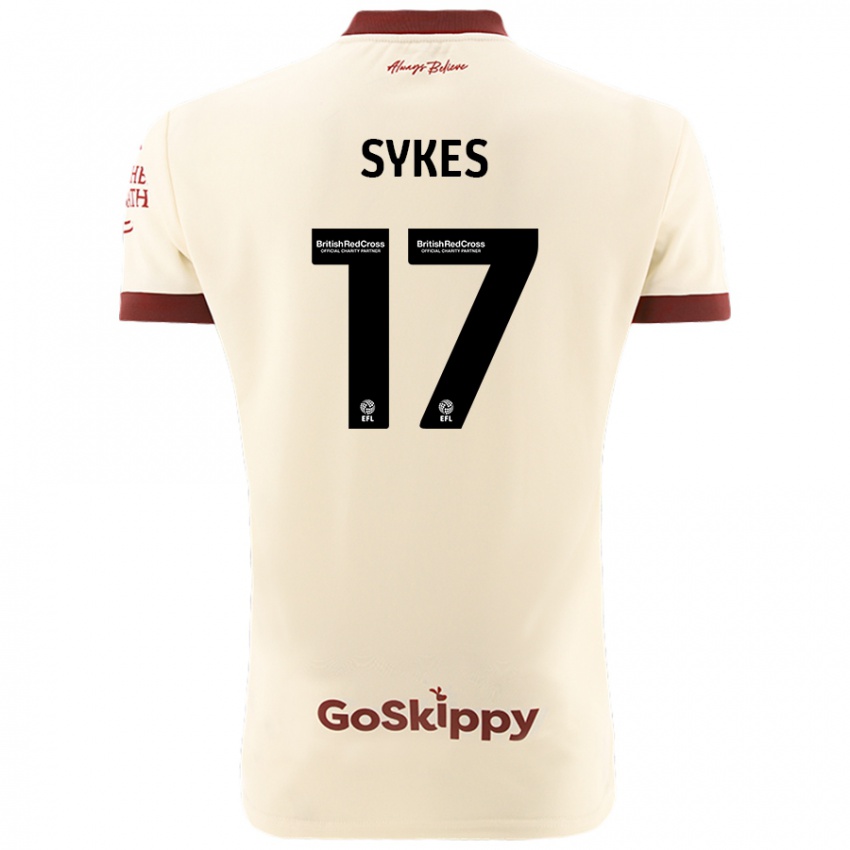 Kinder Mark Sykes #17 Cremeweiß Auswärtstrikot Trikot 2024/25 T-Shirt Österreich