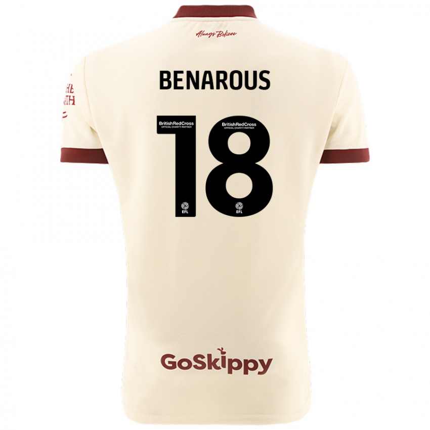 Kinder Ayman Benarous #18 Cremeweiß Auswärtstrikot Trikot 2024/25 T-Shirt Österreich