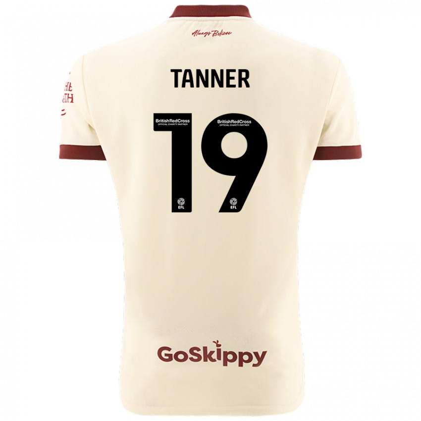 Kinder George Tanner #19 Cremeweiß Auswärtstrikot Trikot 2024/25 T-Shirt Österreich