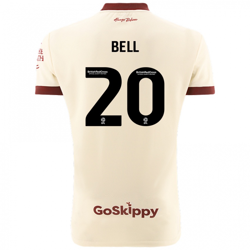 Kinder Sam Bell #20 Cremeweiß Auswärtstrikot Trikot 2024/25 T-Shirt Österreich