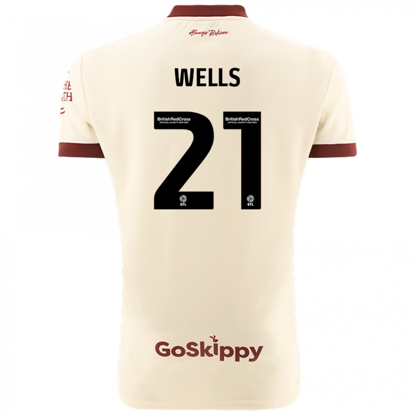 Kinder Nahki Wells #21 Cremeweiß Auswärtstrikot Trikot 2024/25 T-Shirt Österreich