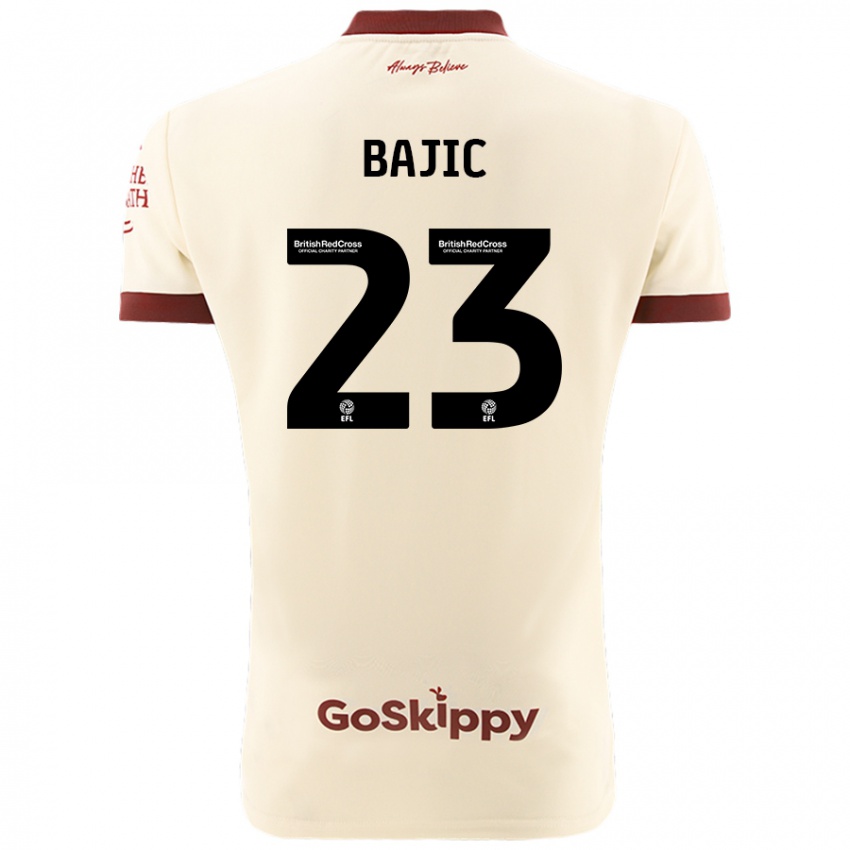 Kinder Stefan Bajic #23 Cremeweiß Auswärtstrikot Trikot 2024/25 T-Shirt Österreich