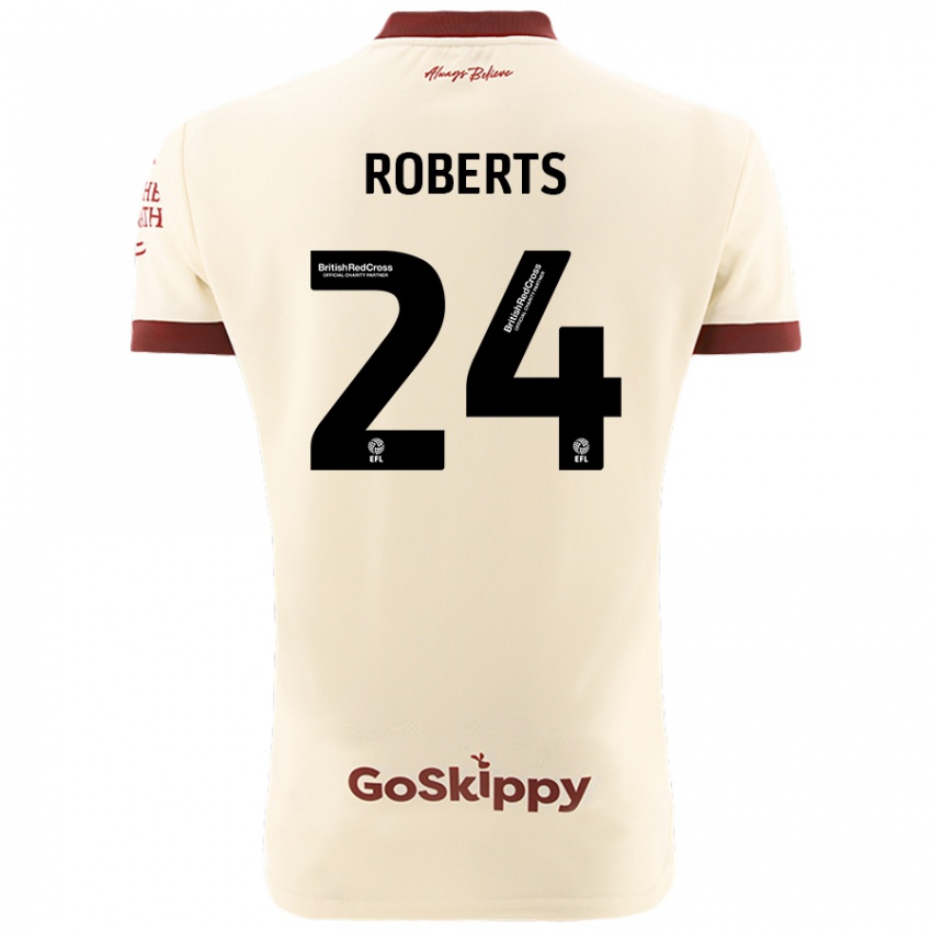 Kinder Haydon Roberts #24 Cremeweiß Auswärtstrikot Trikot 2024/25 T-Shirt Österreich