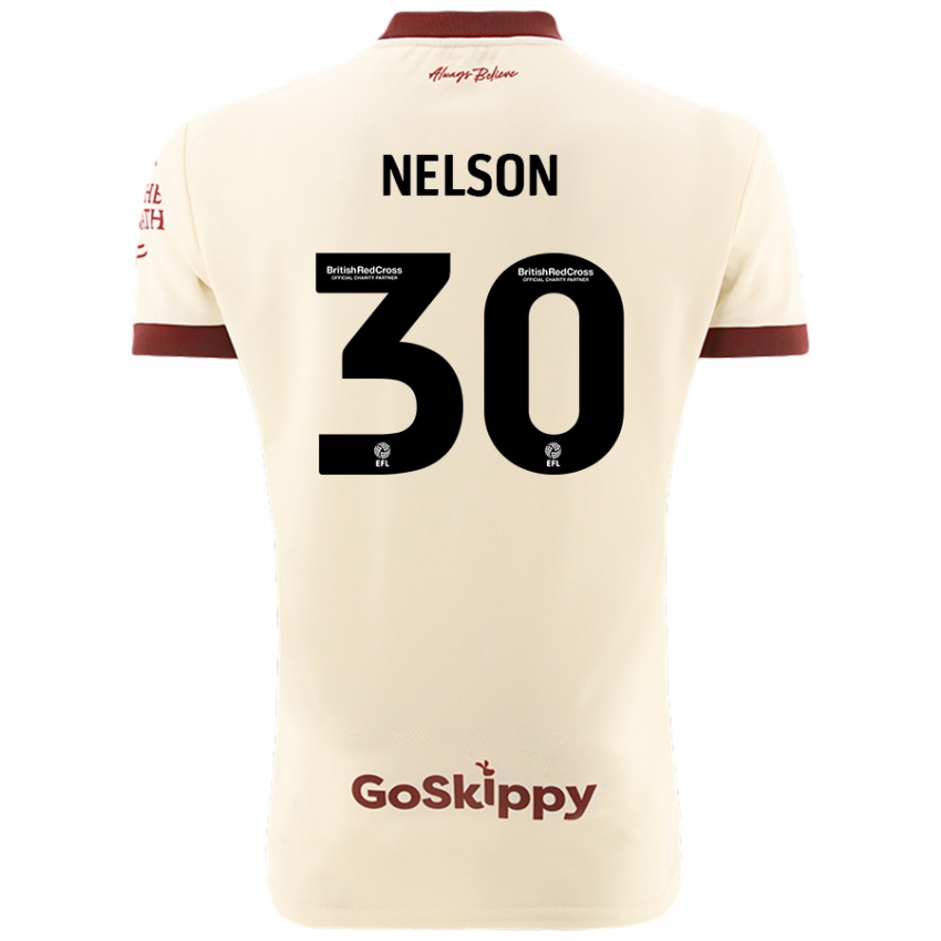 Kinder Raekwon Nelson #30 Cremeweiß Auswärtstrikot Trikot 2024/25 T-Shirt Österreich