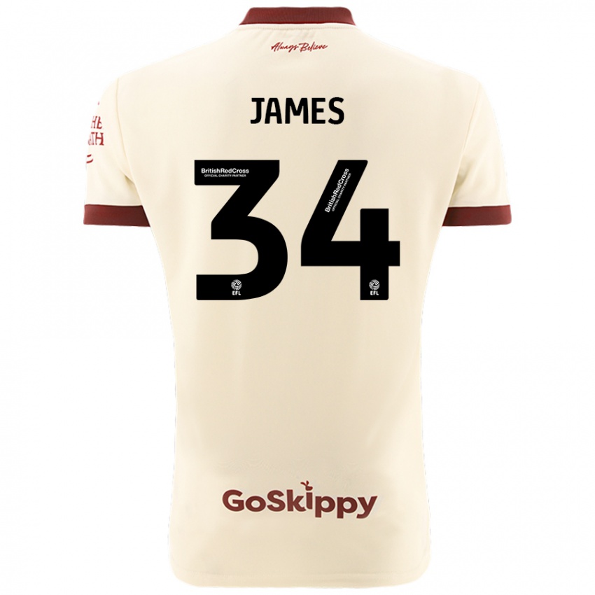 Kinder Joseph James #34 Cremeweiß Auswärtstrikot Trikot 2024/25 T-Shirt Österreich