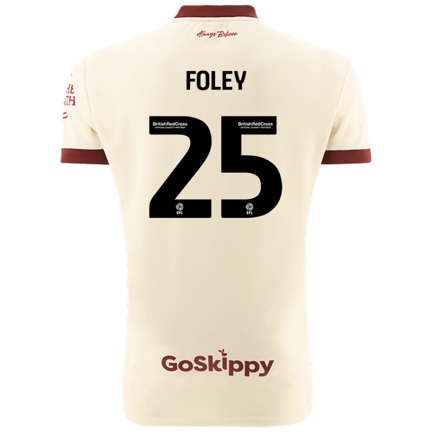 Kinder Erin Foley #25 Cremeweiß Auswärtstrikot Trikot 2024/25 T-Shirt Österreich