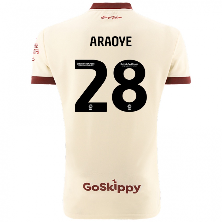 Kinder Raphael Araoye #28 Cremeweiß Auswärtstrikot Trikot 2024/25 T-Shirt Österreich