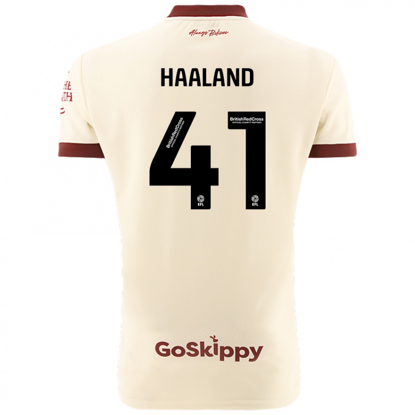 Kinder Benedicte Haaland #41 Cremeweiß Auswärtstrikot Trikot 2024/25 T-Shirt Österreich