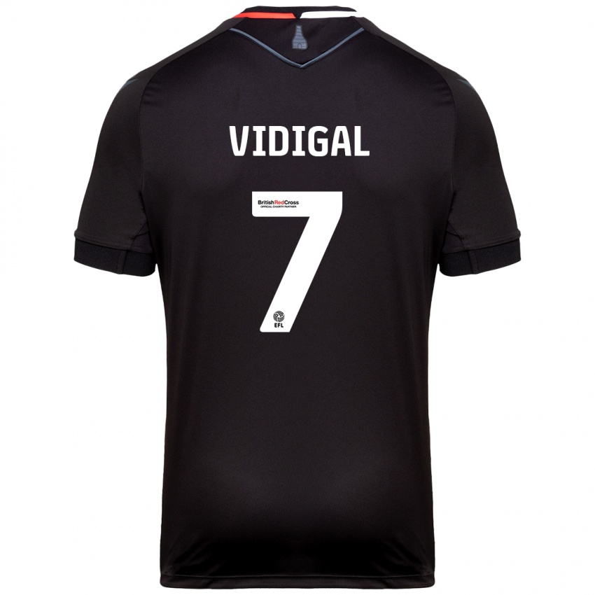 Kinder André Vidigal #7 Schwarz Auswärtstrikot Trikot 2024/25 T-Shirt Österreich