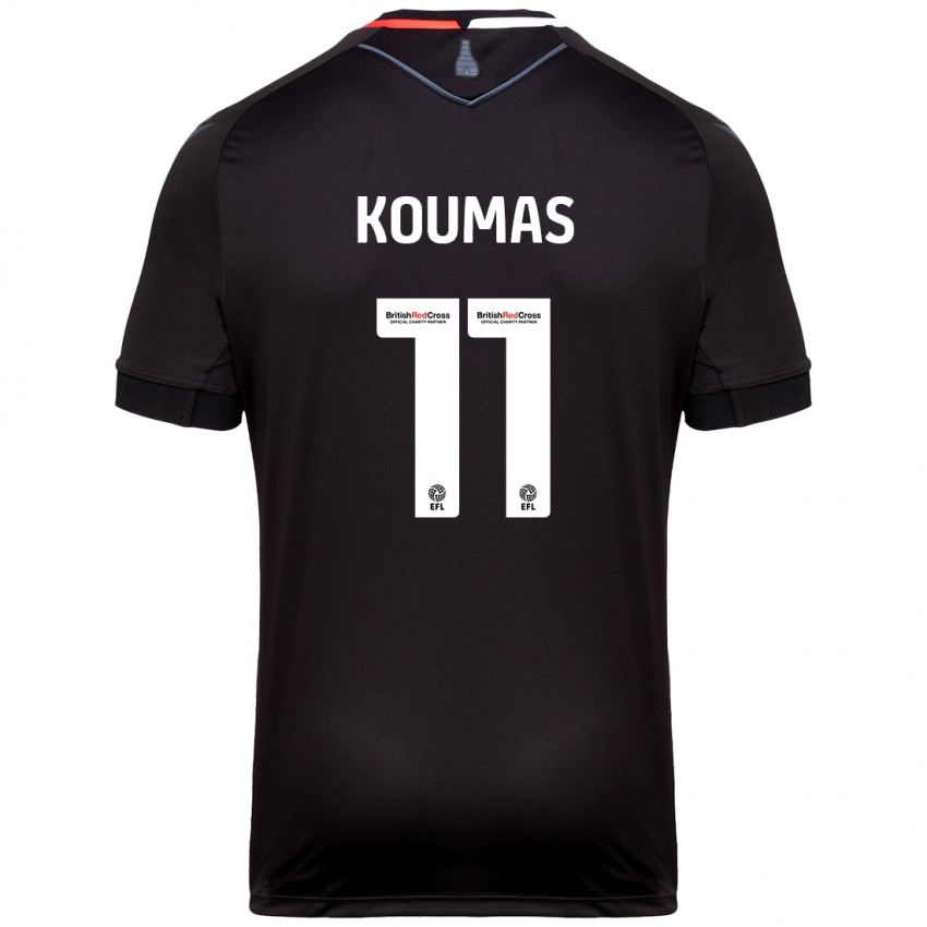 Kinder Lewis Koumas #11 Schwarz Auswärtstrikot Trikot 2024/25 T-Shirt Österreich