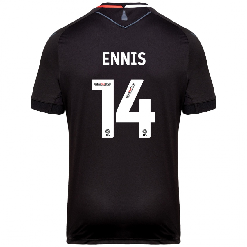 Kinder Niall Ennis #14 Schwarz Auswärtstrikot Trikot 2024/25 T-Shirt Österreich