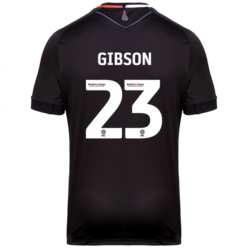 Kinder Ben Gibson #23 Schwarz Auswärtstrikot Trikot 2024/25 T-Shirt Österreich