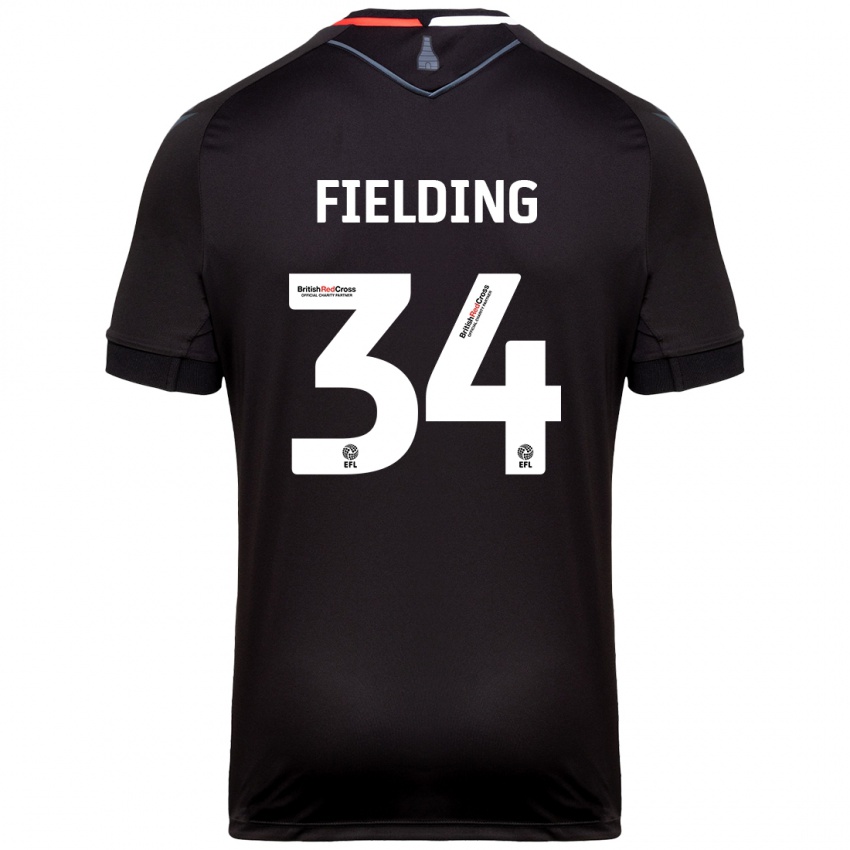 Kinder Frank Fielding #34 Schwarz Auswärtstrikot Trikot 2024/25 T-Shirt Österreich