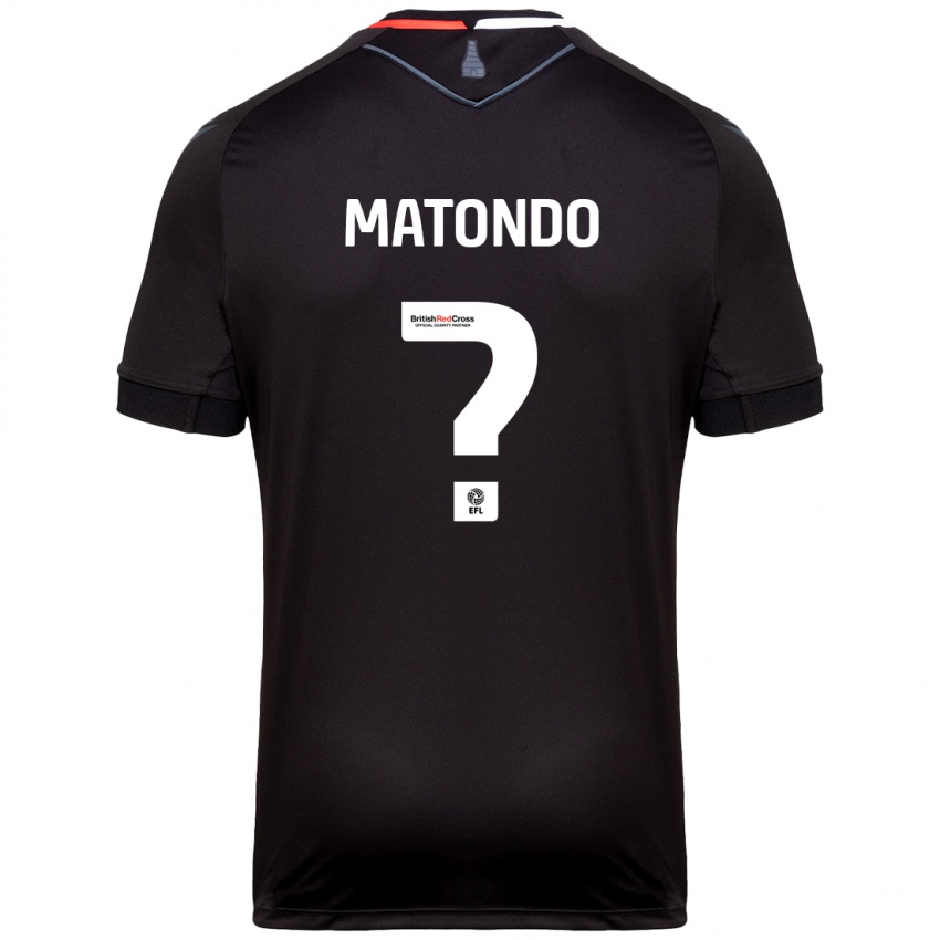 Kinder Japhet Matondo #0 Schwarz Auswärtstrikot Trikot 2024/25 T-Shirt Österreich