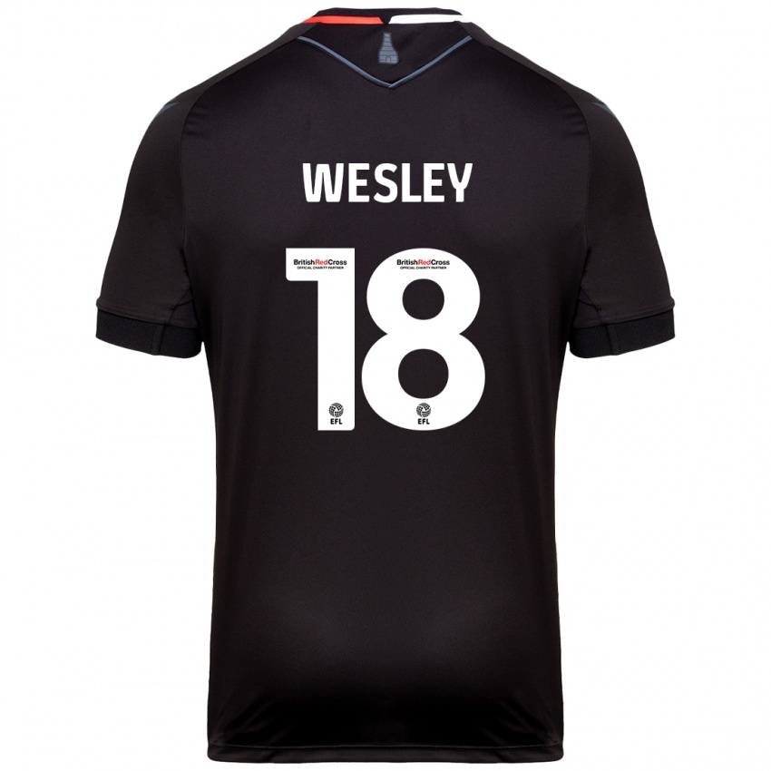 Kinder Wesley Moraes #18 Schwarz Auswärtstrikot Trikot 2024/25 T-Shirt Österreich