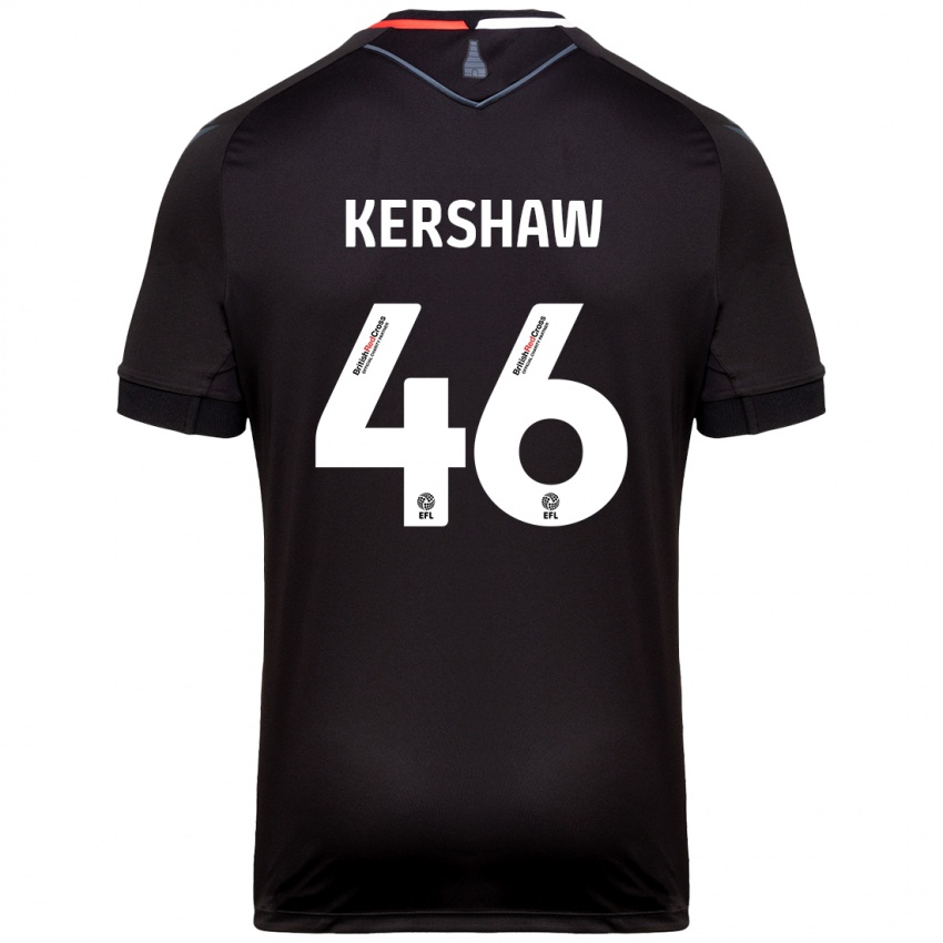 Kinder Ben Kershaw #46 Schwarz Auswärtstrikot Trikot 2024/25 T-Shirt Österreich