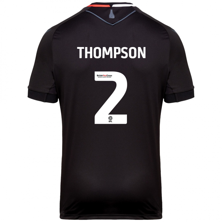 Kinder Sophie Thompson #2 Schwarz Auswärtstrikot Trikot 2024/25 T-Shirt Österreich